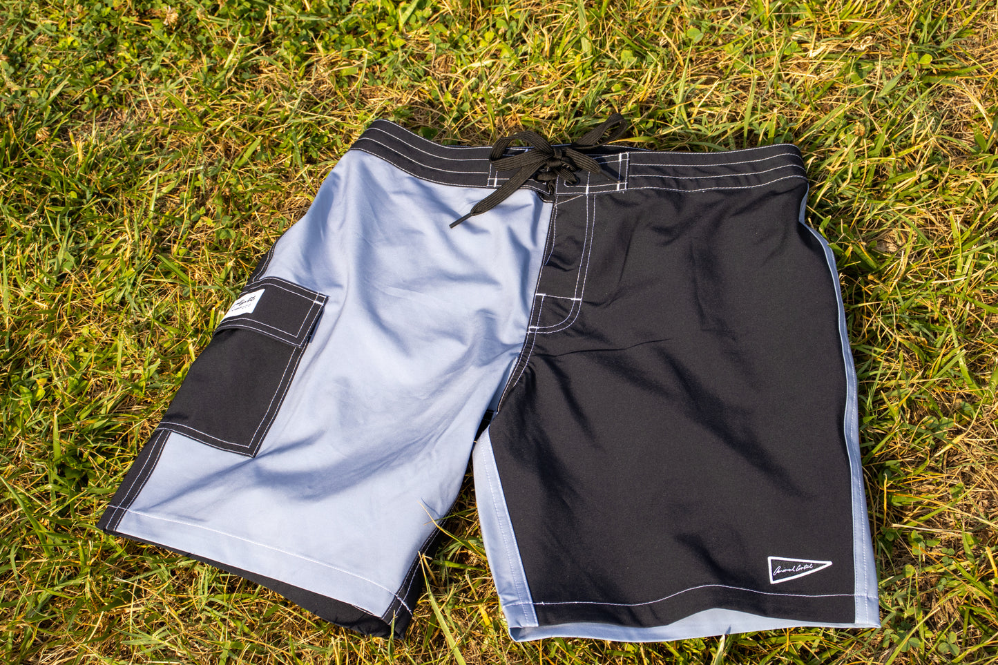 Black/Purple half and half boardies