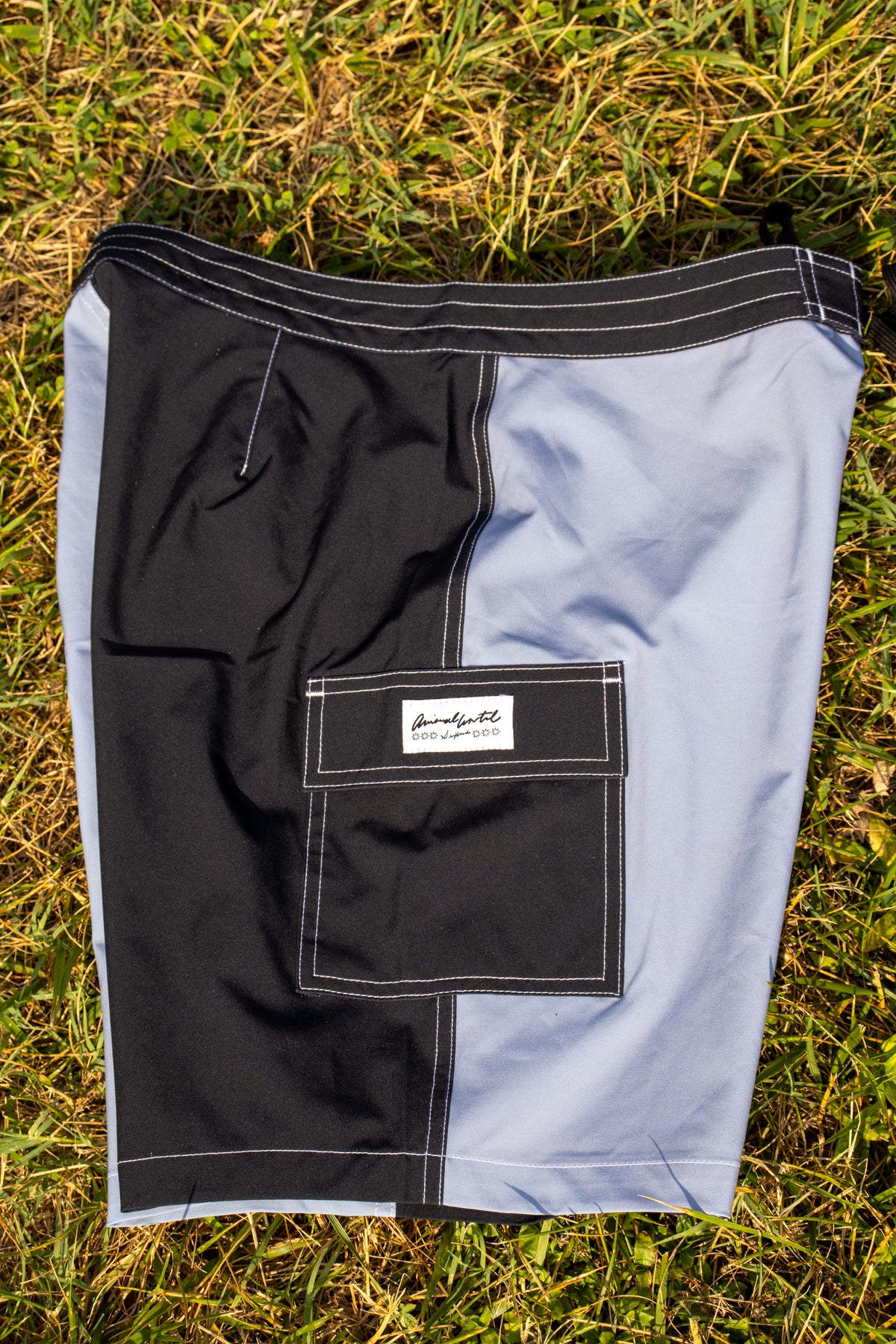 Black/Purple half and half boardies