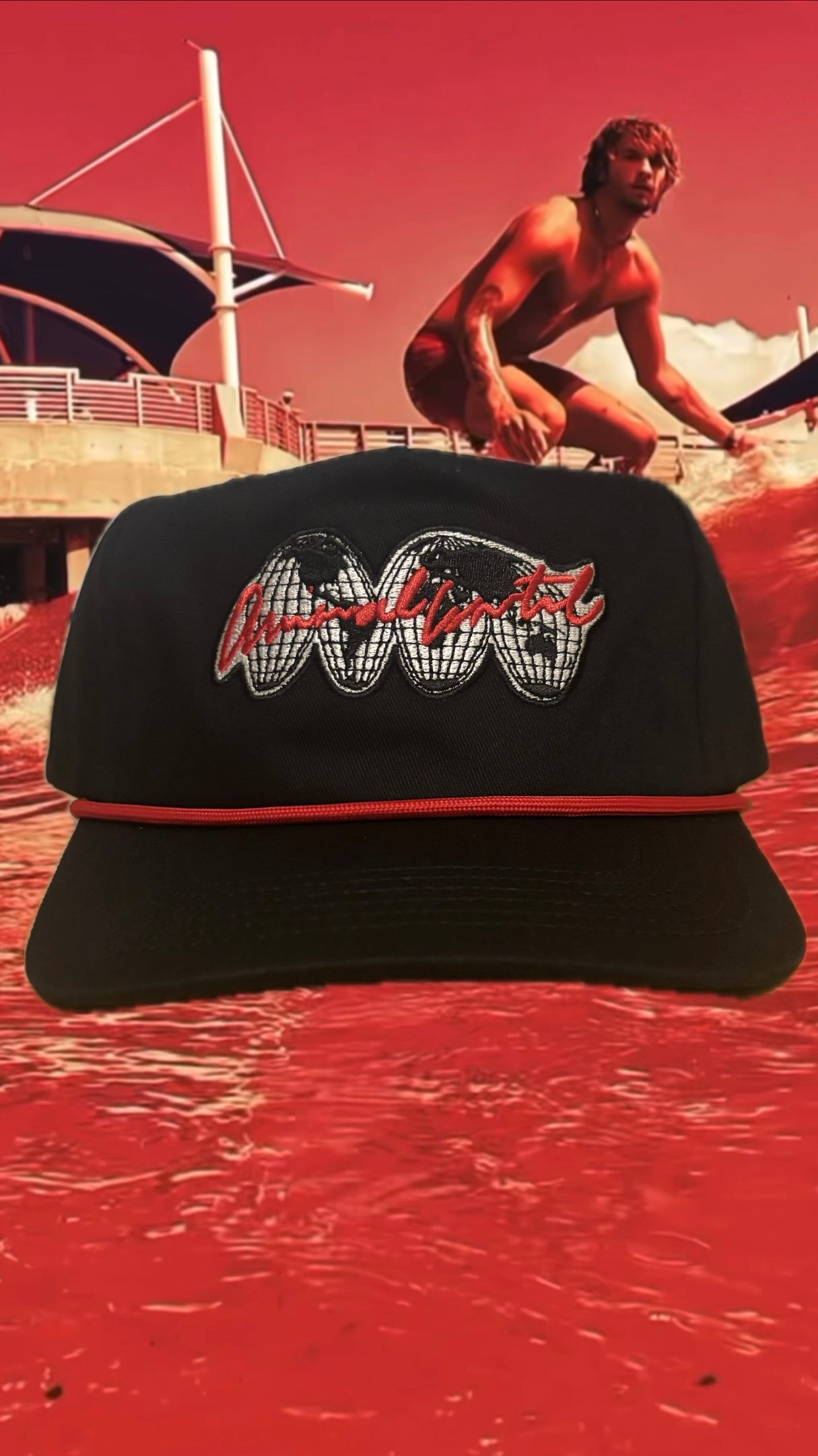 Black and Red Hat